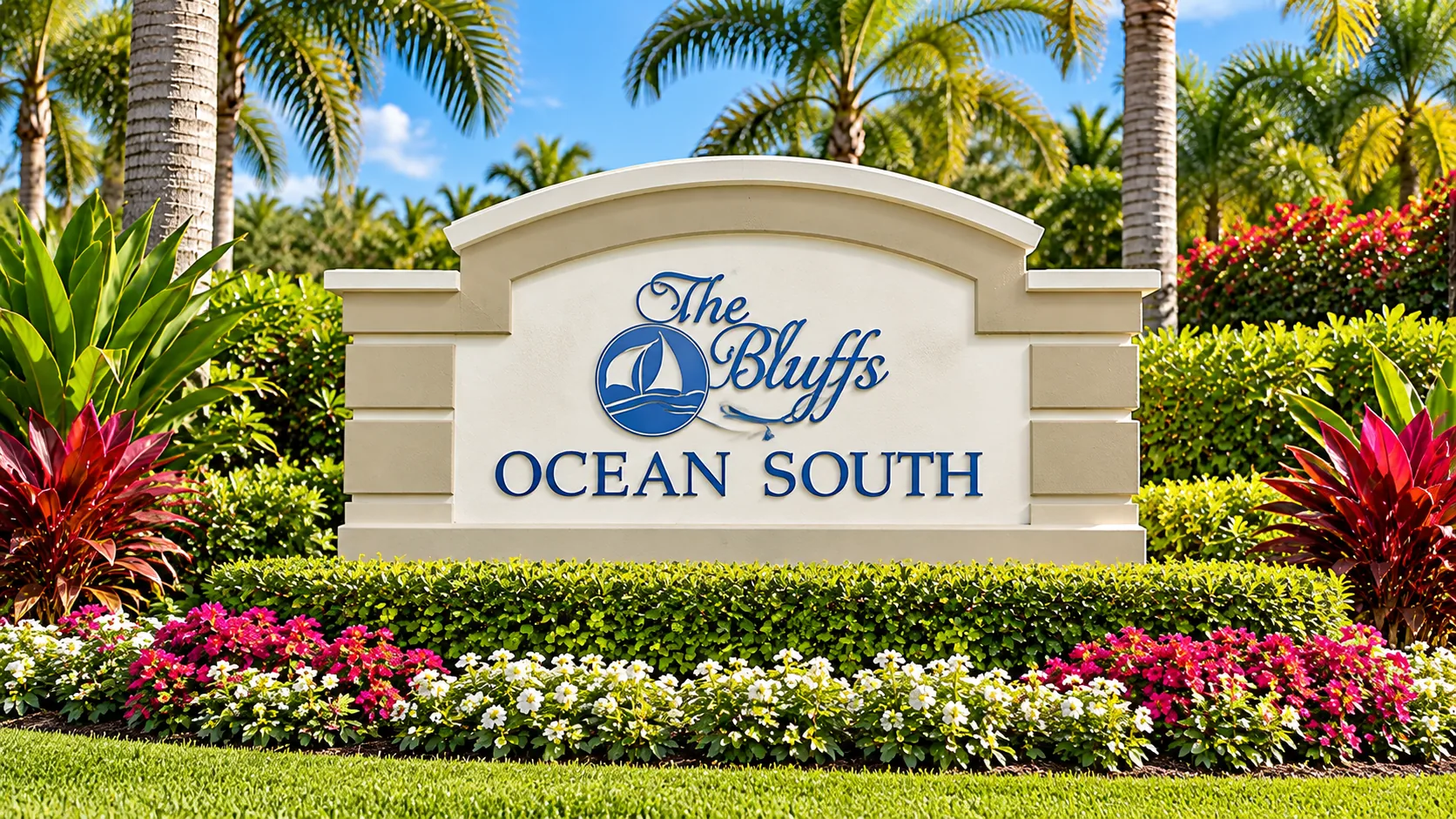 Entrance sign at Ocean South, Jupiter Florida